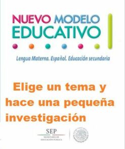 Afiche promocional de "Elige un tema y hace una pequeña investigación - planeación de todo el proyecto por día (incluye lista de cotejo)" que presenta la frase "elige un tema y realiza una pequeña investigación" en español, con puntos coloridos y tipografía, enfatizando mejores estrategias educativas.
