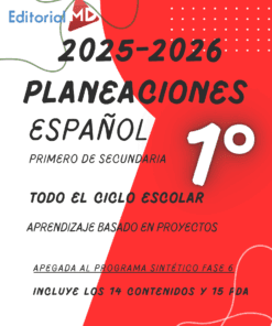 Planeación didáctica Español PRIMERO DE SECUNDARIA TODO EL CICLO ESCOLAR NEM 2025