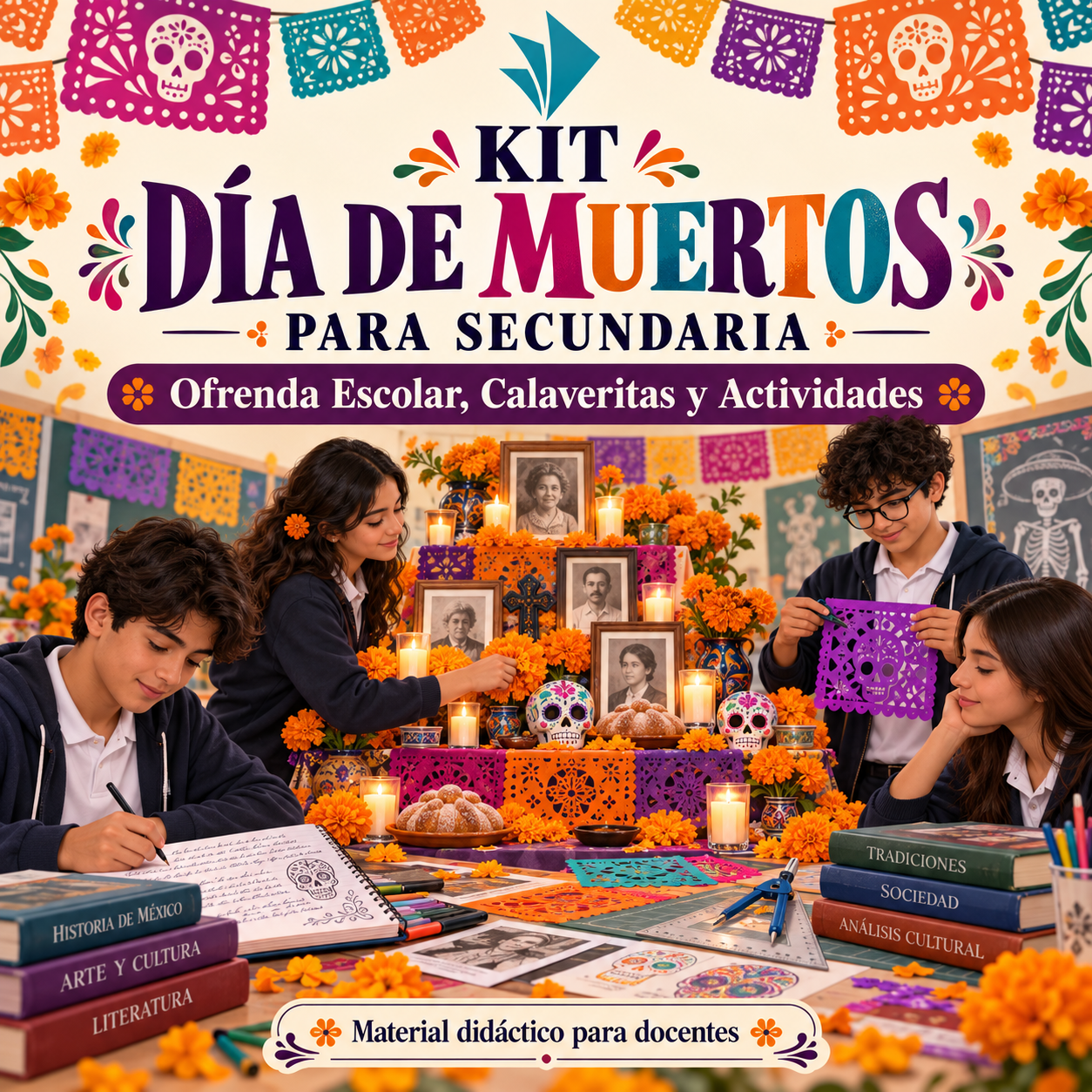 Kit Día de Muertos para Secundaria | Ofrenda Escolar, Calaveritas y Actividades 1 Kit Día de Muertos para Secundaria | Ofrenda Escolar, Calaveritas y Actividades