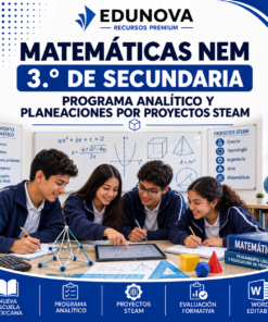 Matemáticas NEM 3.º de Secundaria | Programa Analítico y Planeaciones por Proyectos STEAM 2026-2027 | Word Editable