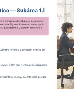 Guía de Apoyo Promoción Vertical Función Directiva Educación SECUNDARIA - USICAMM 2026 - 2027 + (Simulador 90 Reactivos) 8 Una mujer y dos estudiantes se sientan frente a un hombre en la mesa de un despacho, manteniendo una conversación. A la izquierda, el texto describe un estudio de caso sobre educación inclusiva para un alumno con discapacidad visual.