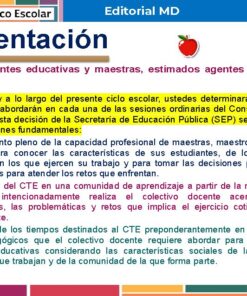 Diapositiva de presentación del Consejo Técnico Escolar sobre orientación a agentes educativos y profesores, con bloques de texto, una sección resaltada en amarillo y logotipos en la parte superior. El tema se centra en la mejora de la labor y las decisiones educativas.