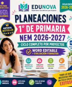 Planeaciones NEM 1° Primaria 2026-2027 Editables en Word | Proyectos, Evaluación Formativa y Ciclo Completo