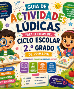 Actividades Lúdicas para el Cierre del Ciclo Escolar | 2° de Primaria | Guía PDF + Presentación PPT Editable