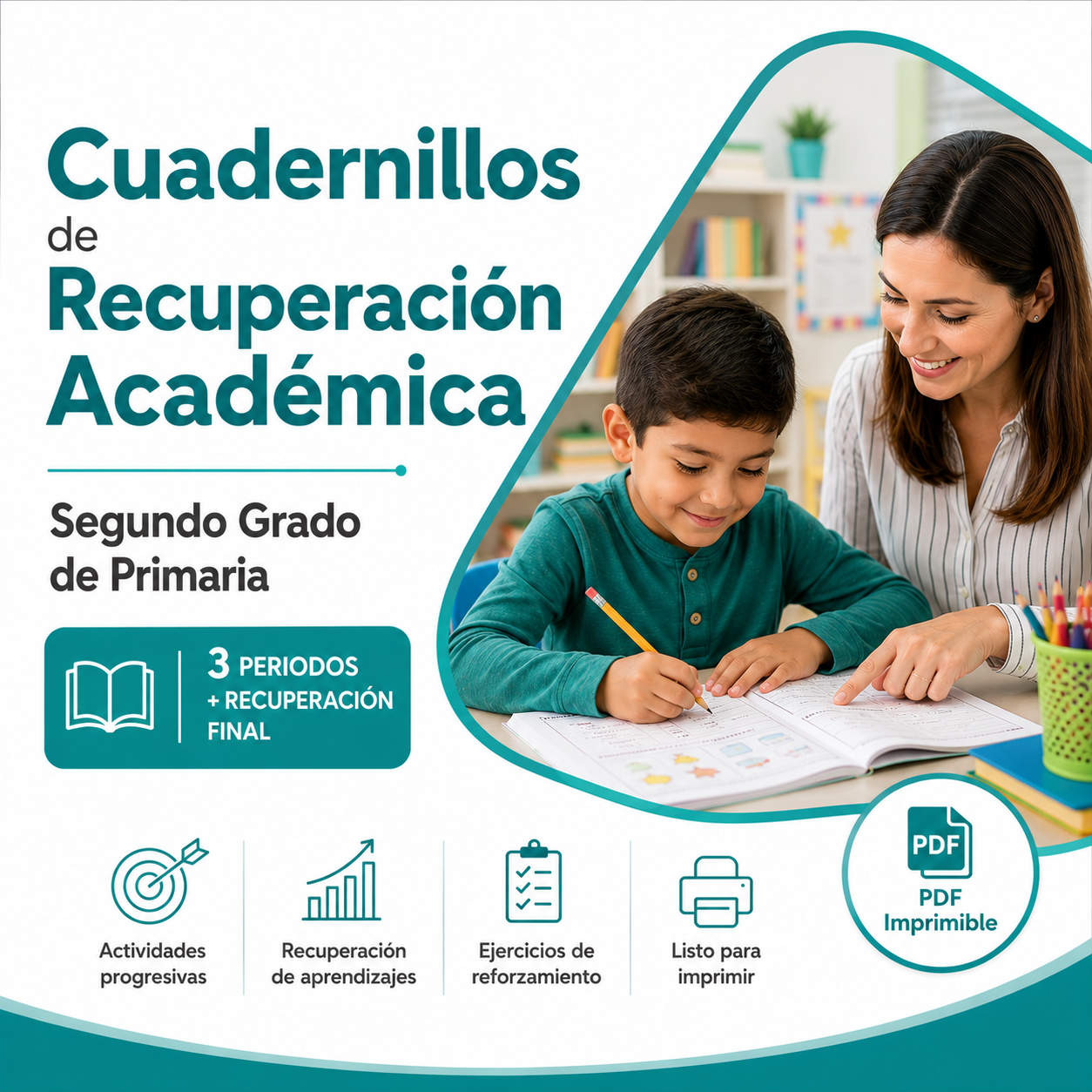 Cuadernillos de Recuperación Académica Segundo Grado de Primaria 2026-2027 | Paquete Completo 3 Periodos + Recuperación Final | PDF Imprimible 1 Cuadernillos de Recuperación Académica Segundo Grado de Primaria 2026-2027 | Paquete Completo 3 Periodos + Recuperación Final | PDF Imprimible