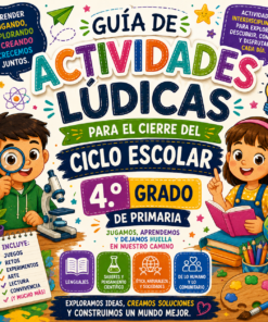 Actividades Lúdicas para el Cierre del Ciclo Escolar | 4° de Primaria | Guía PDF + Presentación PPT Editable