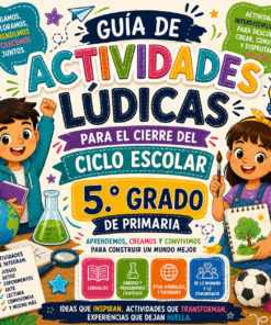 Actividades Lúdicas para el Cierre del Ciclo Escolar | 5° de Primaria | Guía PDF + Presentación PPT Editable