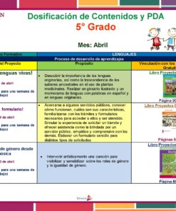 Primaria 5° Grado Dosificacion Abril Pagina 1