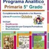 Planeacion octubre quinto grado