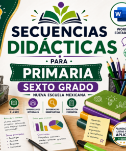 Secuencias Didácticas para Primaria Sexto Grado | Planeaciones NEM 2026-2027 | Word Editable