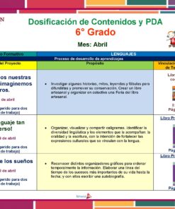 Primaria 6° Grado° Dosificacion Abril Pagina 1