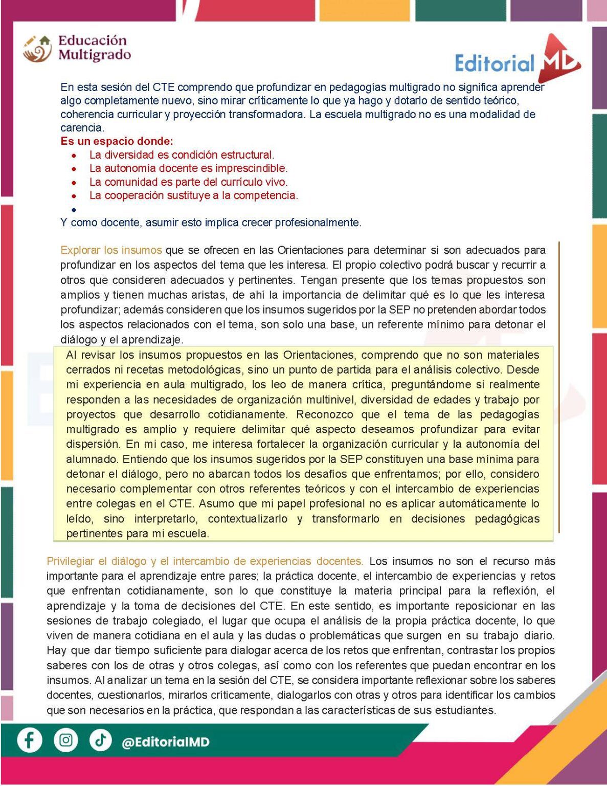 TEMA 1. PEDAGOGÍAS MULTIGRADO CTE – Quinta Sesión NEM 2026