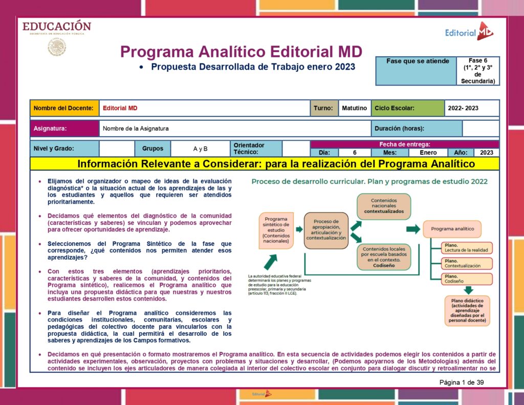 Programa analitico secundaria 2024 elaborado 