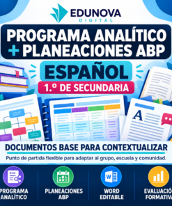 Programa Analítico y Planeaciones de Español 1.º de Secundaria | ABP | Word Editable