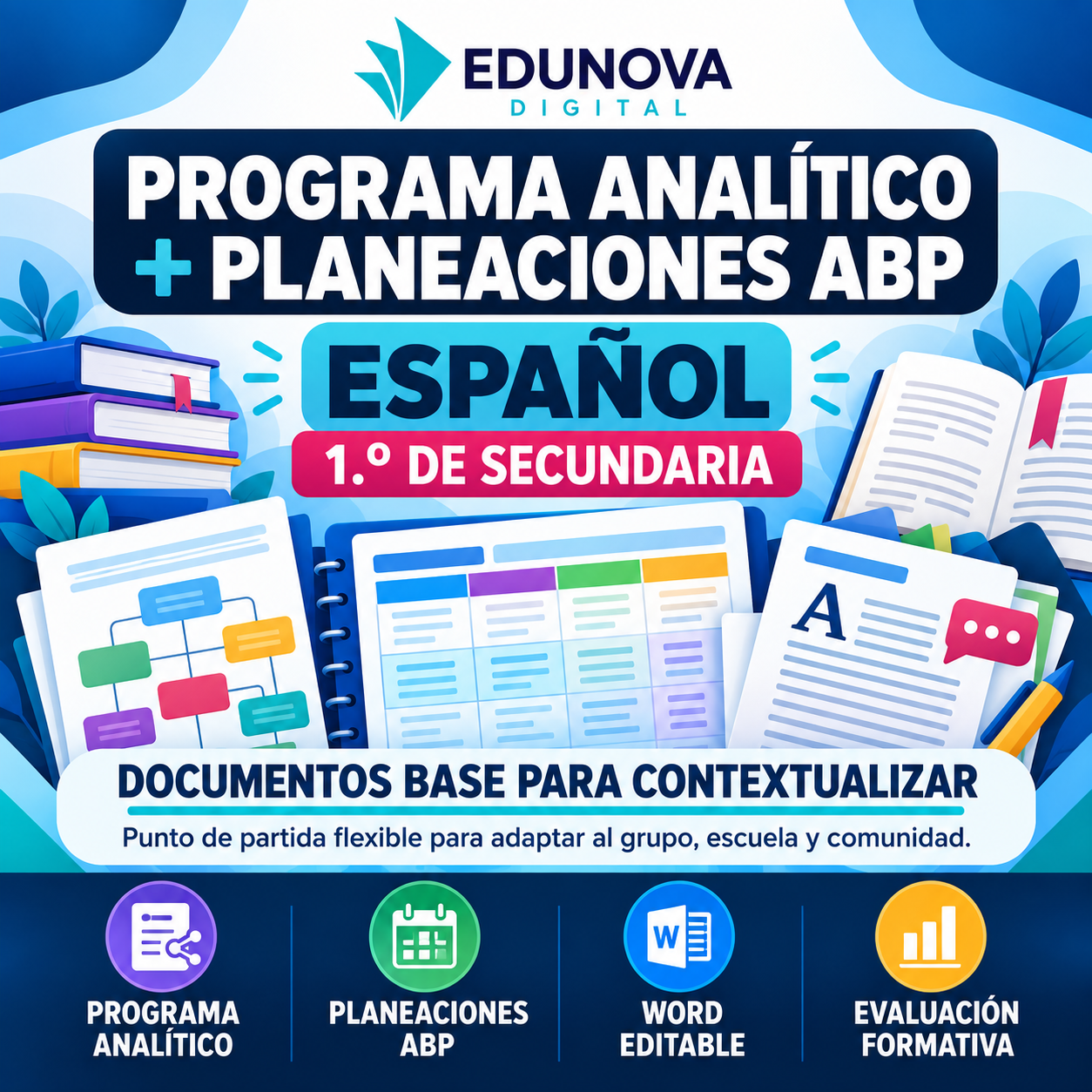 Programa Analítico y Planeaciones de Español 1.º de Secundaria | ABP | Word Editable 1 Programa Analítico y Planeaciones de Español 1.º de Secundaria | ABP | Word Editable