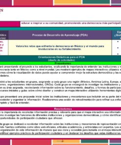 El documento educativo en español titulado “Programa Analítico de Formación Cívica y Ética 3° Grado NEM Ciclo Escolar 2024 – 2025”, enfocado en la democracia, incluye secciones dedicadas a contenidos, procesos de aprendizaje, orientación docente, actividades y criterios de evaluación. El diseño presenta un fondo con un encabezado con la leyenda “EDUCACIÓN” y elementos de diseño vibrantes para el año escolar 2024 – 2025.