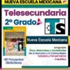Portada de un libro educativo mexicano titulado "Libro Proyectos Tomo III: Nueva Escuela Mexicana" para telesecundaria de 2.º grado. Destaca 48 proyectos didácticos y temas como ética, conocimiento y ciencias.