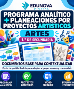 Programa Analítico y Planeaciones de Artes 1.º de Secundaria | Proyectos Artísticos | Word Editable