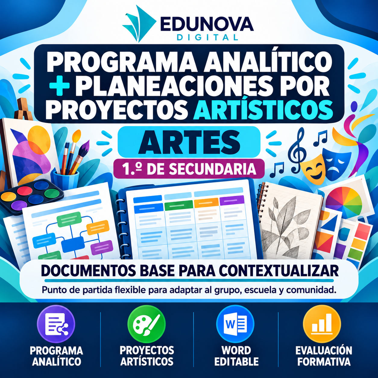 Programa Analítico y Planeaciones de Artes 1.º de Secundaria | Proyectos Artísticos | Word Editable 1 Programa Analítico y Planeaciones de Artes 1.º de Secundaria | Proyectos Artísticos | Word Editable