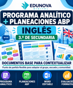 Programa Analítico y Planeaciones de Inglés 3.º de Secundaria | ABP | Word Editable