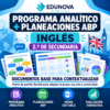 Programa Analítico y Planeaciones de Inglés 2.º de Secundaria | ABP | Word Editable