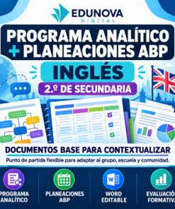 Programa Analítico y Planeaciones de Inglés 2.º de Secundaria | ABP | Word Editable