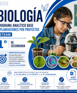 Biología NEM 1° de Secundaria Programa Analítico Base y Planeaciones por Proyectos STEAM 2026-2027 Word Editable