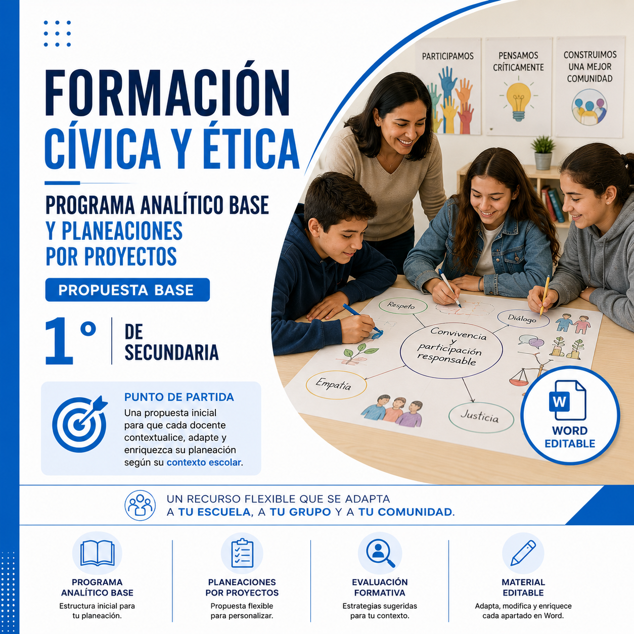 Formación Cívica y Ética NEM 1° de Secundaria Programa Analítico Base y Planeaciones por Proyectos 2026-2027 Word Editable 1 Formación Cívica y Ética NEM 1° de Secundaria Programa Analítico Base y Planeaciones por Proyectos 2026-2027 Word Editable