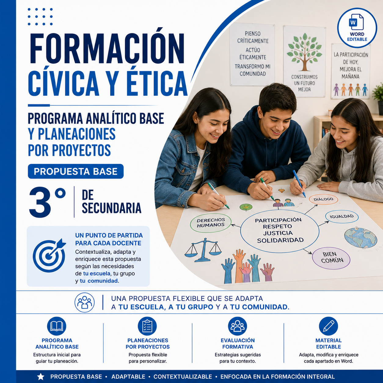 Formación Cívica y Ética NEM 3° de Secundaria Programa Analítico Base y Planeaciones por Proyectos 2026-2027 Word Editable 1 Formación Cívica y Ética NEM 3° de Secundaria Programa Analítico Base y Planeaciones por Proyectos 2026-2027 Word Editable