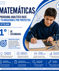 Matemáticas NEM 1° de Secundaria Programa Analítico Base y Planeaciones por Proyectos STEAM 2026-2027 Word Editable