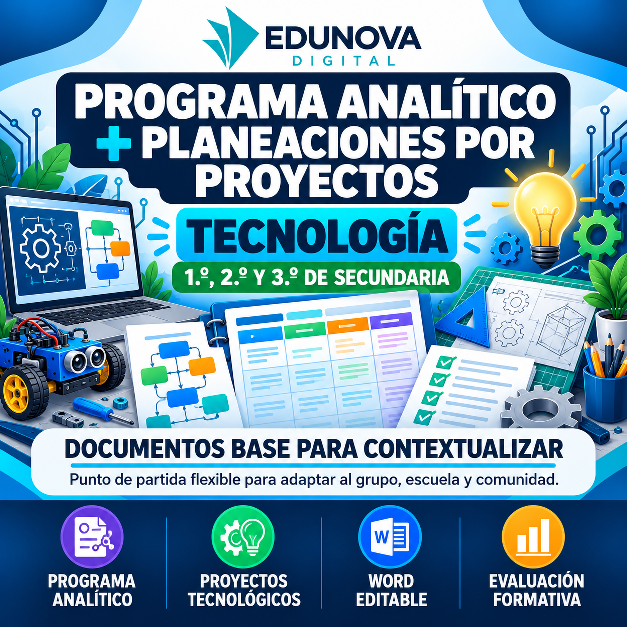 Programa Analítico y Planeaciones de Tecnología 1.º, 2.º y 3.º de Secundaria | Proyectos | Word Editable 1 Programa Analítico y Planeaciones de Tecnología 1.º, 2.º y 3.º de Secundaria | Proyectos | Word Editable