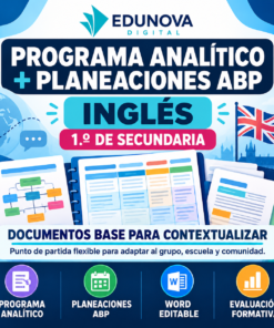 Programa Analítico y Planeaciones de Inglés 1.º de Secundaria | ABP | Word Editable