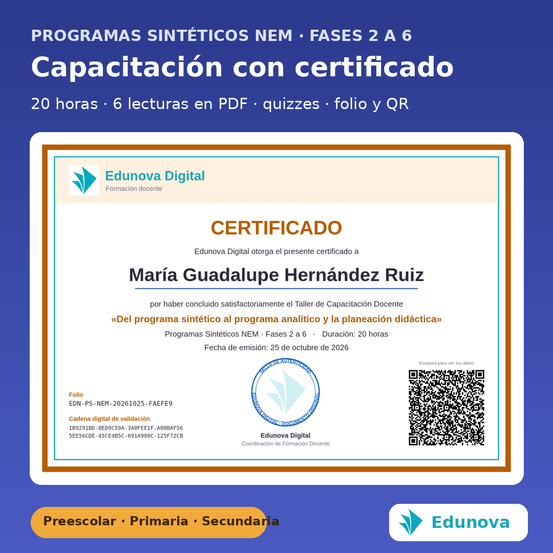 Programas Sintéticos NEM Fases 2 a 6 | Buscador de Contenidos y PDA, Planeación y Capacitación Docente 8 Programas Sintéticos NEM Fases 2 a 6 | Buscador de Contenidos y PDA, Planeación y Capacitación Docente - Imagen 8
