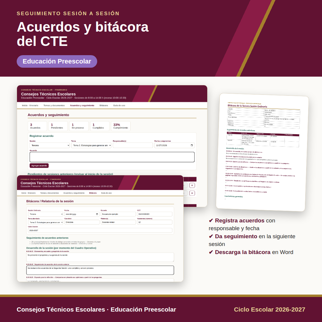 Consejos Técnicos Escolares 2026-2027 | Preescolar | Itinerario con Productos Contestados | Todos los Temas del Ciclo Escolar Completo 4 Consejos Técnicos Escolares 2026-2027 | Preescolar | Itinerario con Productos Contestados | Todos los Temas del Ciclo Escolar Completo - Imagen 4