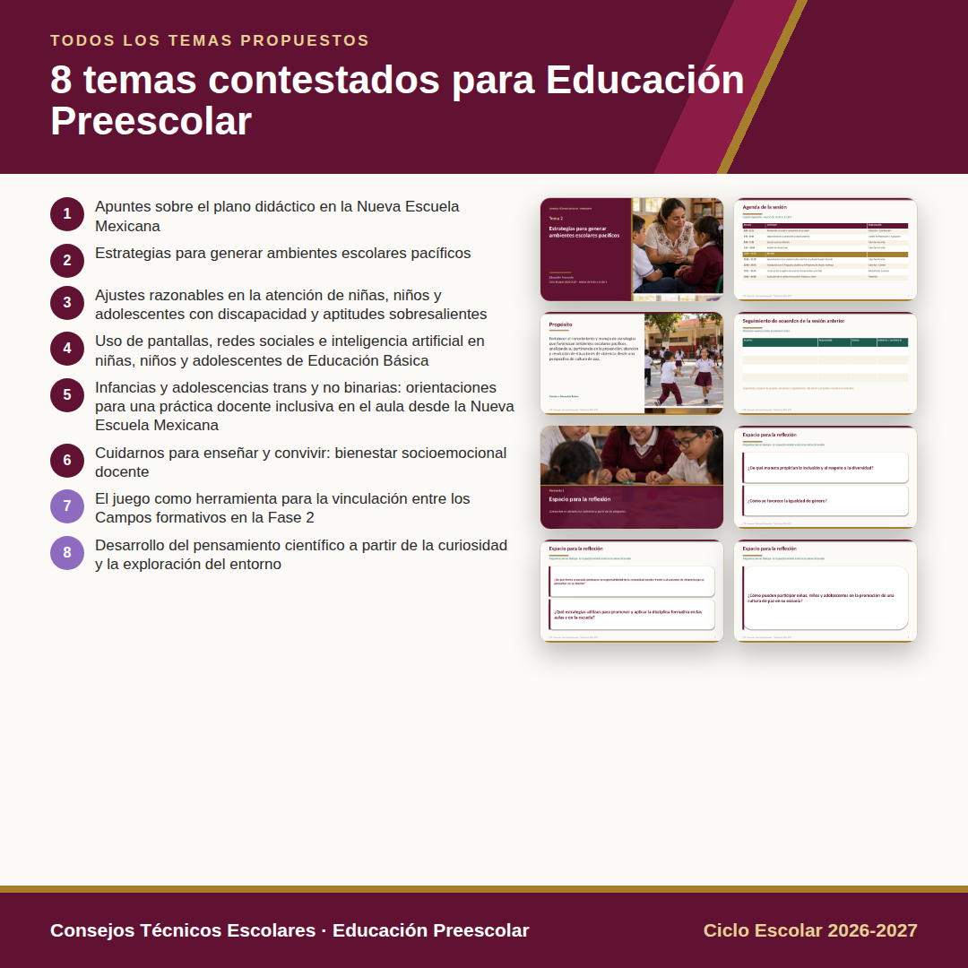 Consejos Técnicos Escolares 2026-2027 | Preescolar | Itinerario con Productos Contestados | Todos los Temas del Ciclo Escolar Completo 5 Consejos Técnicos Escolares 2026-2027 | Preescolar | Itinerario con Productos Contestados | Todos los Temas del Ciclo Escolar Completo - Imagen 5