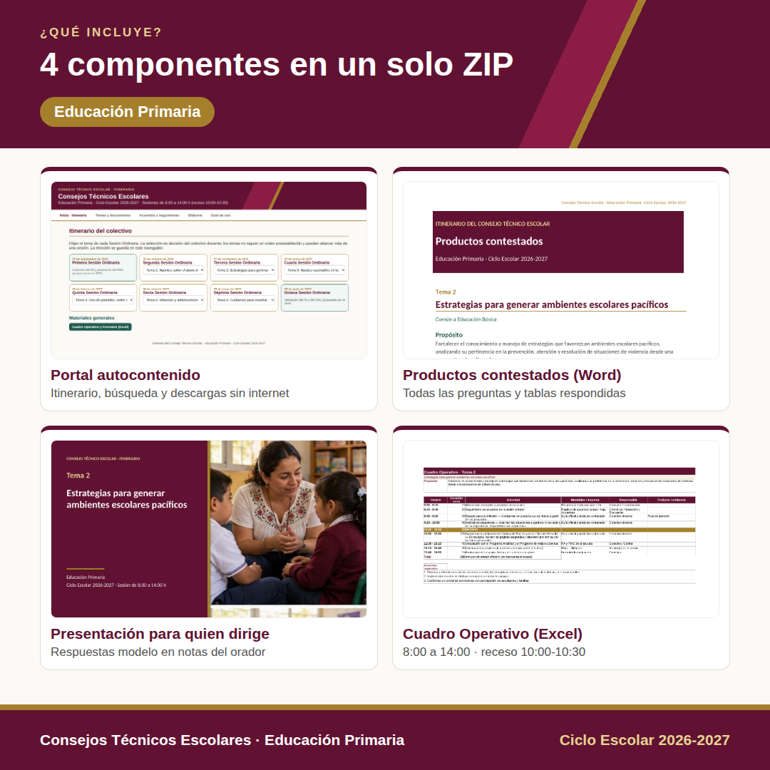 Consejos Técnicos Escolares 2026-2027 | Primaria | Itinerario con Productos Contestados | Todos los Temas del Ciclo Escolar Completo 3 Consejos Técnicos Escolares 2026-2027 | Primaria | Itinerario con Productos Contestados | Todos los Temas del Ciclo Escolar Completo - Imagen 3