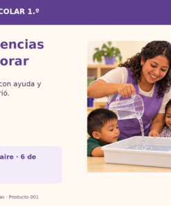 Descubro Agua, Aire y Texturas | 1.º de Preescolar | 20 Experiencias con Fichas, Guías, Word, PowerPoint y Portal HTML 8 Promocional 01