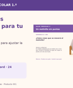 Descubro Agua, Aire y Texturas | 1.º de Preescolar | 20 Experiencias con Fichas, Guías, Word, PowerPoint y Portal HTML 12 Promocional 05