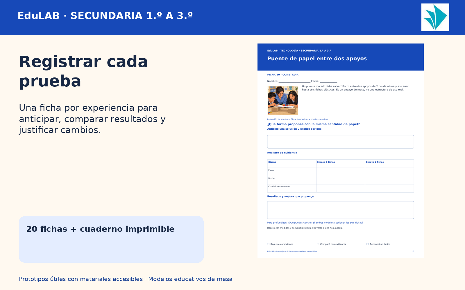 Prototipos útiles con materiales accesibles | Tecnología de 1.º a 3.º de secundaria | 20 experiencias y 49 recursos 3 Prototipos útiles con materiales accesibles | Tecnología de 1.º a 3.º de secundaria | 20 experiencias y 49 recursos - Imagen 3