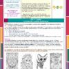 Planeación Proyecto Escolar: “Día de Muertos" 1°, 2° y 3° Grado Primaria NEM 9 Una colorida hoja de trabajo educativa en español para estudiantes de primaria, con texto sobre tradiciones, experiencias escolares y leyendas mexicanas, con actividades y dos dibujos de calaveras decoradas para colorear en la parte inferior.