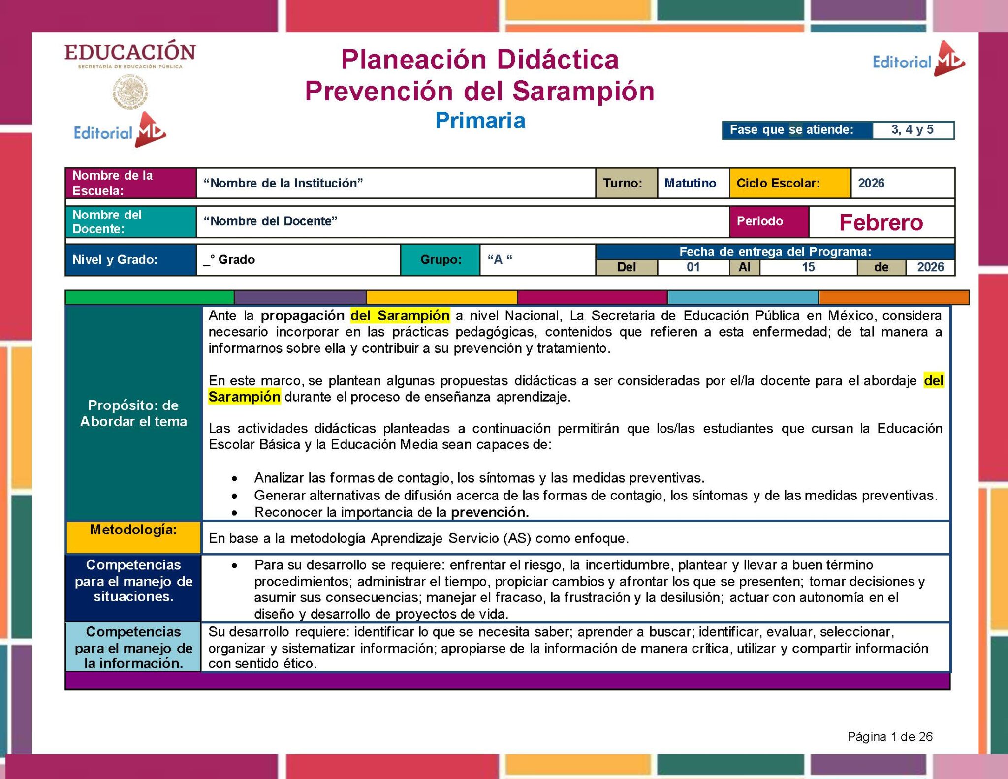Proyecto “Nos informamos para prevenir ¡El Sarampión!” PRIMARIA NEM 2026 4 Proyecto “Nos informamos para prevenir ¡El Sarampión!” PRIMARIA NEM 2026 - Image 4