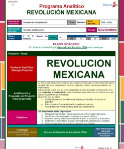 Planeación Proyecto Escolar: “Revolución Mexicana" 1°, 2° y 3° Grado Primaria NEM 2025 - 2026 10 Proyecto Revolucion Mexicana Primaria 1° 2° y 3° MD Pagina 01