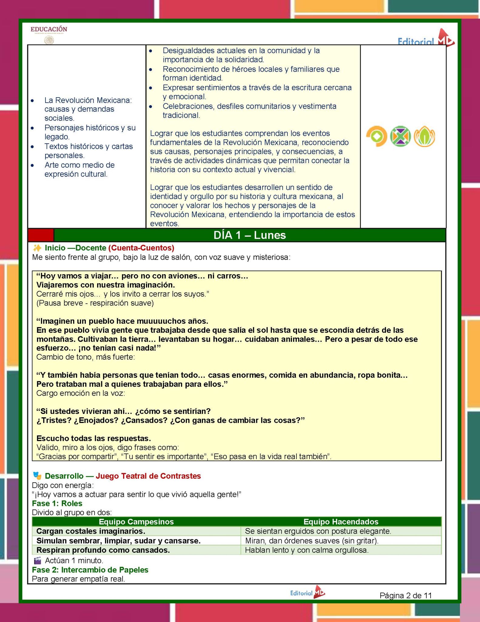 Planeación Proyecto Escolar: “Revolución Mexicana" 1°, 2° y 3° Grado Primaria NEM 2025 - 2026 9 Planeación Proyecto Escolar: “Revolución Mexicana" 1°, 2° y 3° Grado Primaria NEM 2025 - 2026 - Image 9