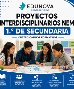 Proyectos Interdisciplinarios NEM 1.º de Secundaria 2026-2027 | Cuatro Campos Formativos | PDF Imprimible