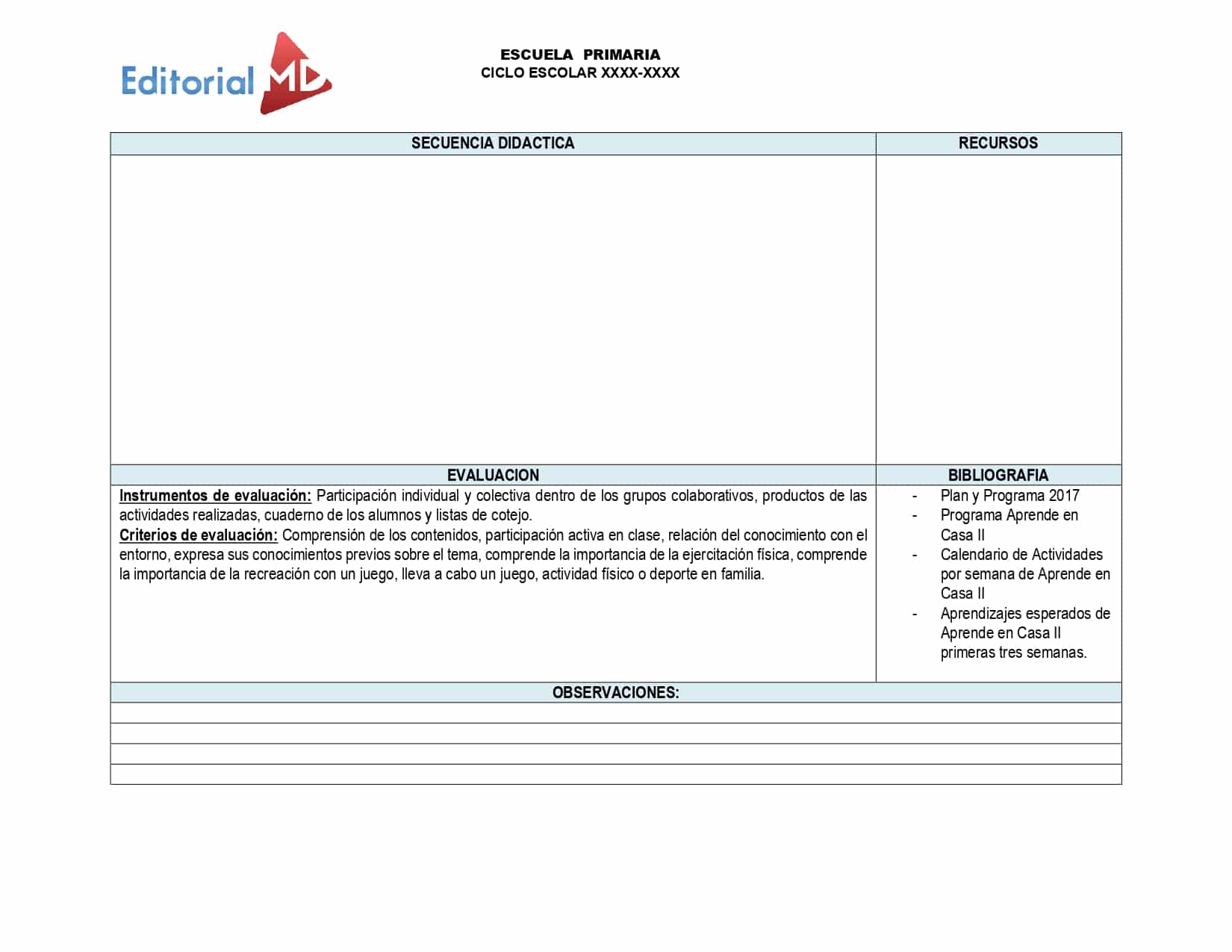 Ejemplo planeación primaria semana 9