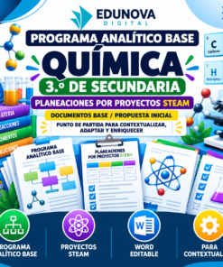 Química NEM 3.º de Secundaria | Programa Analítico Base y Planeaciones por Proyectos STEAM | Word Editable