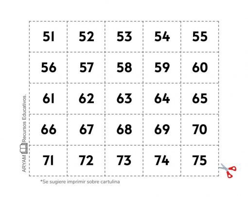 RECORTABLES numeros 5 1
