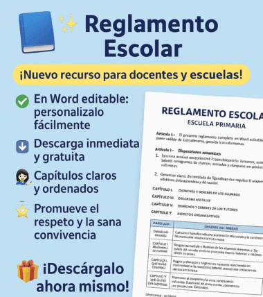 Reglamento Escolar Primaria y Secundaria NEM 2025 -2026 !GRATIS!