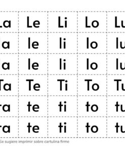 Un cuadro de Recortables de Letras y Sílabas que presenta las sílabas 