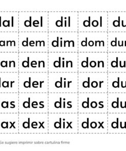 Ficha educativa con palabras de tres letras que comienzan con 